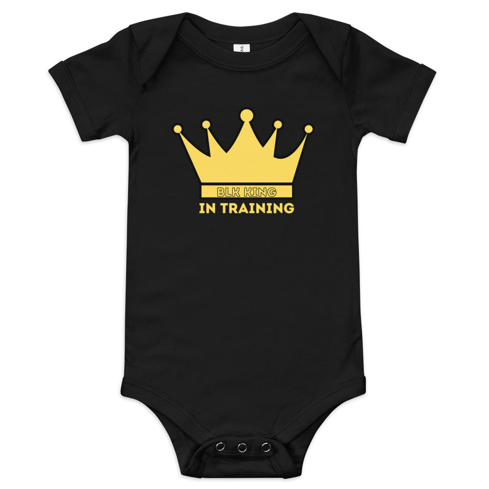 Blk King in Training™ Baby short sleeve one piece